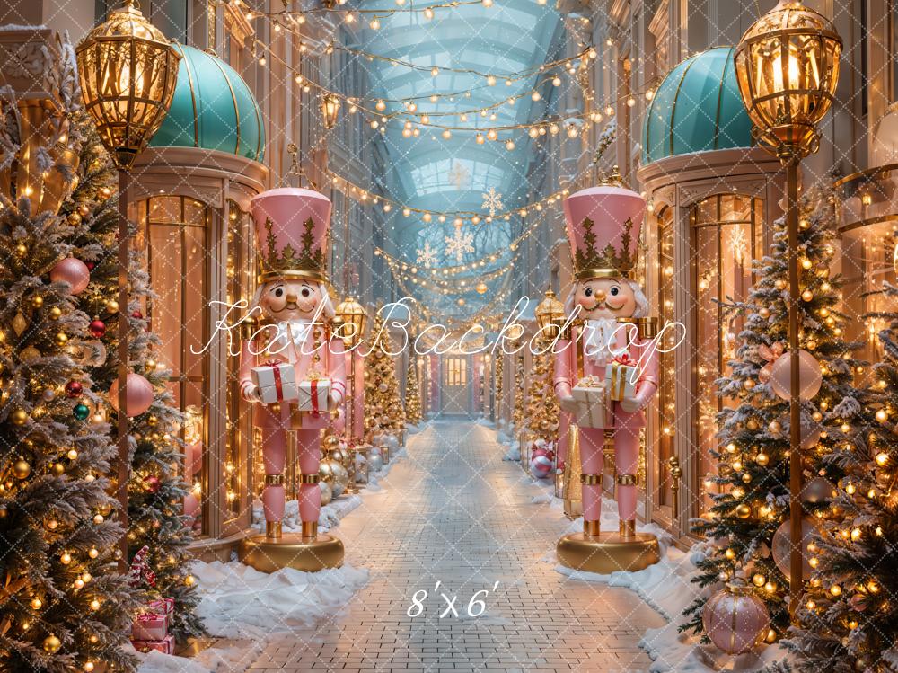 Kate Christmas Street Nutcracker Shop Lights Backdrop Designed by Emetselch