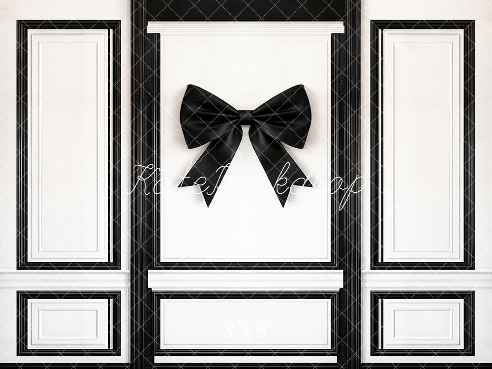 Kate Black White Panel Wall with Bow Backdrop Designed by Emetselch