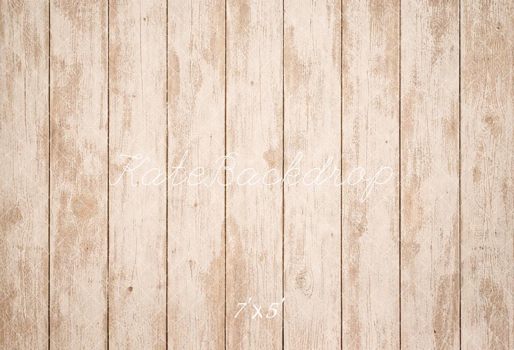 Kate Light Brown Vintage Wood Plank Printed Backdrop Designed by Mandy Ringe Photography