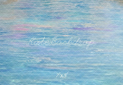 Kate Watercolor Blue Gradient Floor Printed Backdrop Designed by Emetselch