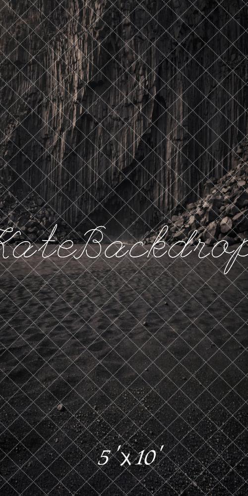 Kate Sweep Dark Basalt Cliff Rock Wall Printed Backdrop Designed by Vertigo Productions