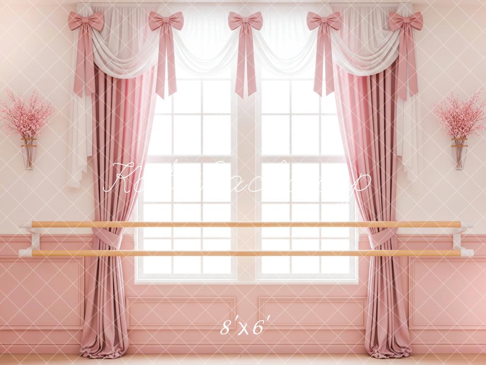 Kate Pink Ballet Barre Window Curtains Backdrop Designed by Patty Roberts