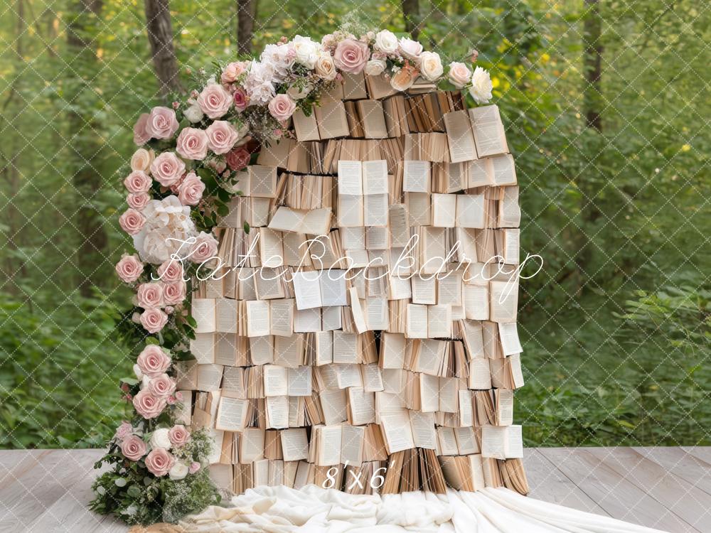 Fondo de Arco Floral de Libros del Bosque Elegante Designed by Mini MakeBelieve