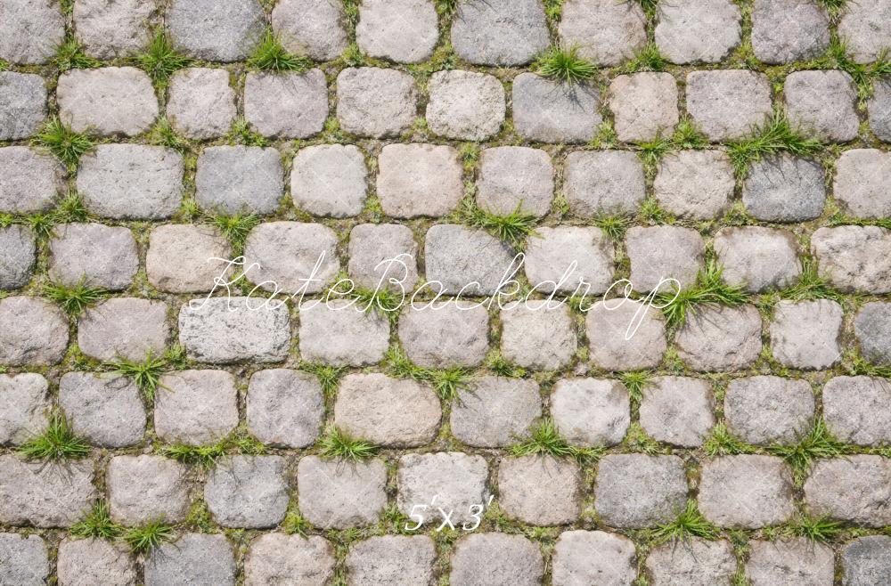 Kate Cobblestone Grass Floor Printed Backdrop Designed by Vertigo Productions