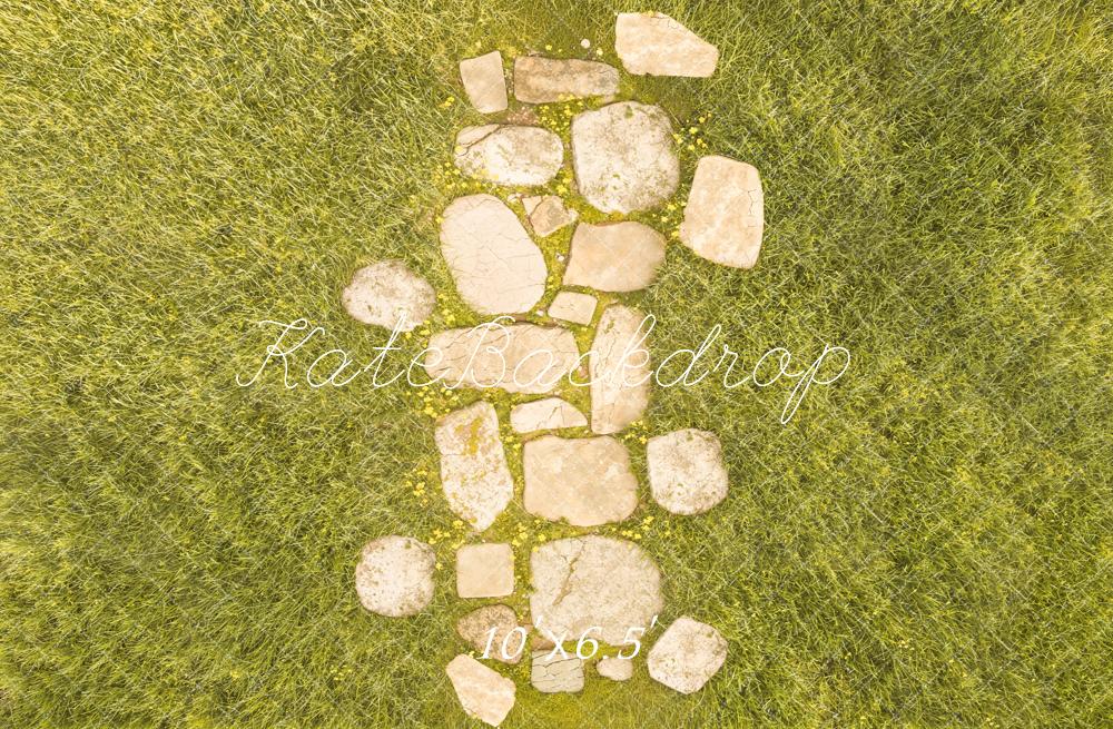 Kate Summer Stone Pathway in Grass Field Printed Backdrop Designed by Kate Image