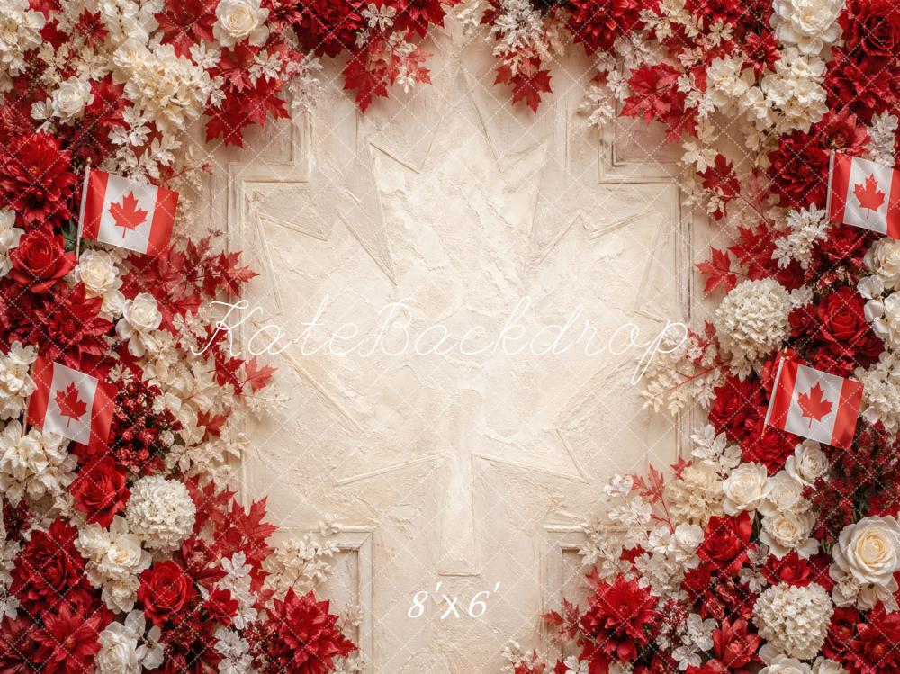 Kate Canada Day Paper Fans Flags Red White Party Printed Backdrop Designed by Vertigo Productions
