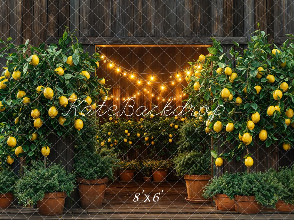Kate Summer Barn Lemon String Lights Backdrop Designed by Emetselch