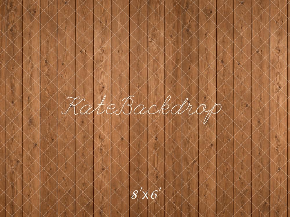 Kate Brown Light Wood Planks Floor Printed Backdrop Designed by Emetselch