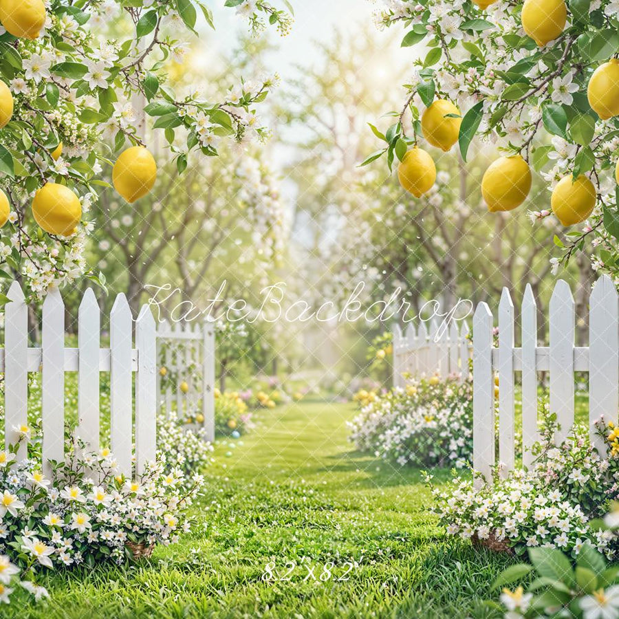 Lush Lemon Blossom Garden Pathway Backdrop