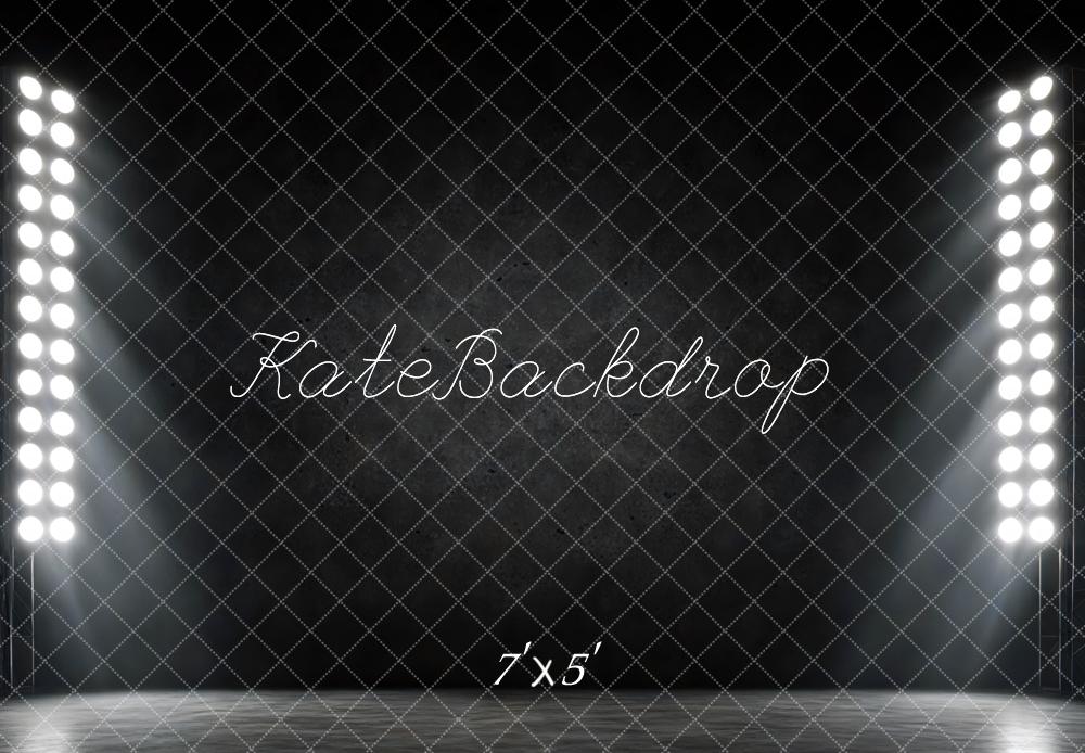Kate Sports Black Stage Lights Backdrop Designed by Mini MakeBelieve