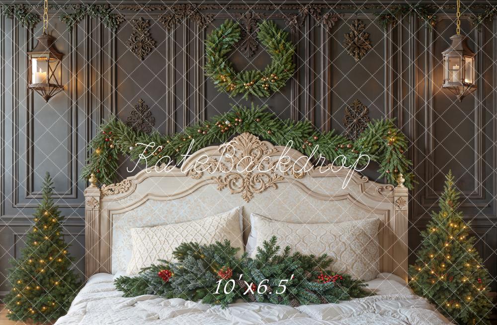 Kate Christmas Headboard Vintage Wall Wreath Garland Backdrop Designed by Emetselch