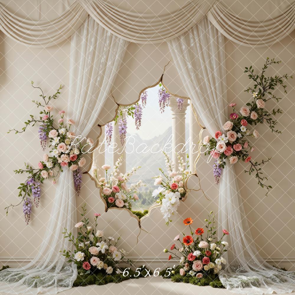 TEST Kate Boho Flower Arch Elegant Drapes Window Backdrop Designed by Mini MakeBelieve