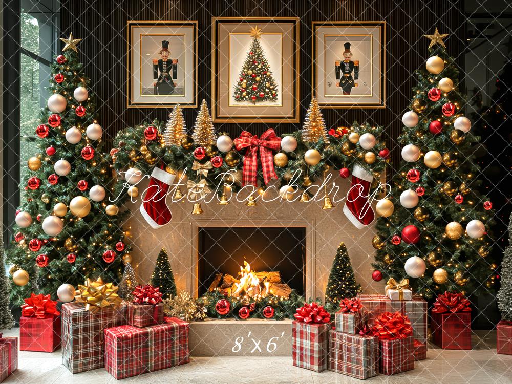 Kate Christmas Fireplace Tree Garland Framed Pictures Gifts Backdrop Designed by Mini MakeBelieve