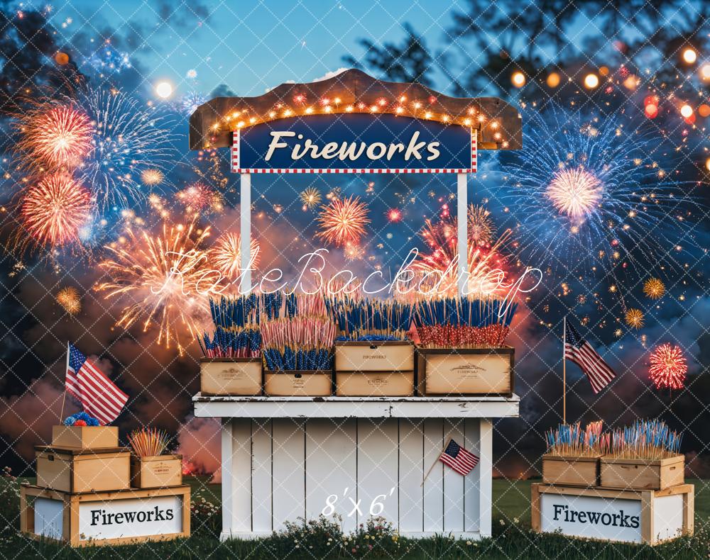 Independence Day Vuurwerkstand Viering Foto Achtergrond Designed by Emetselch