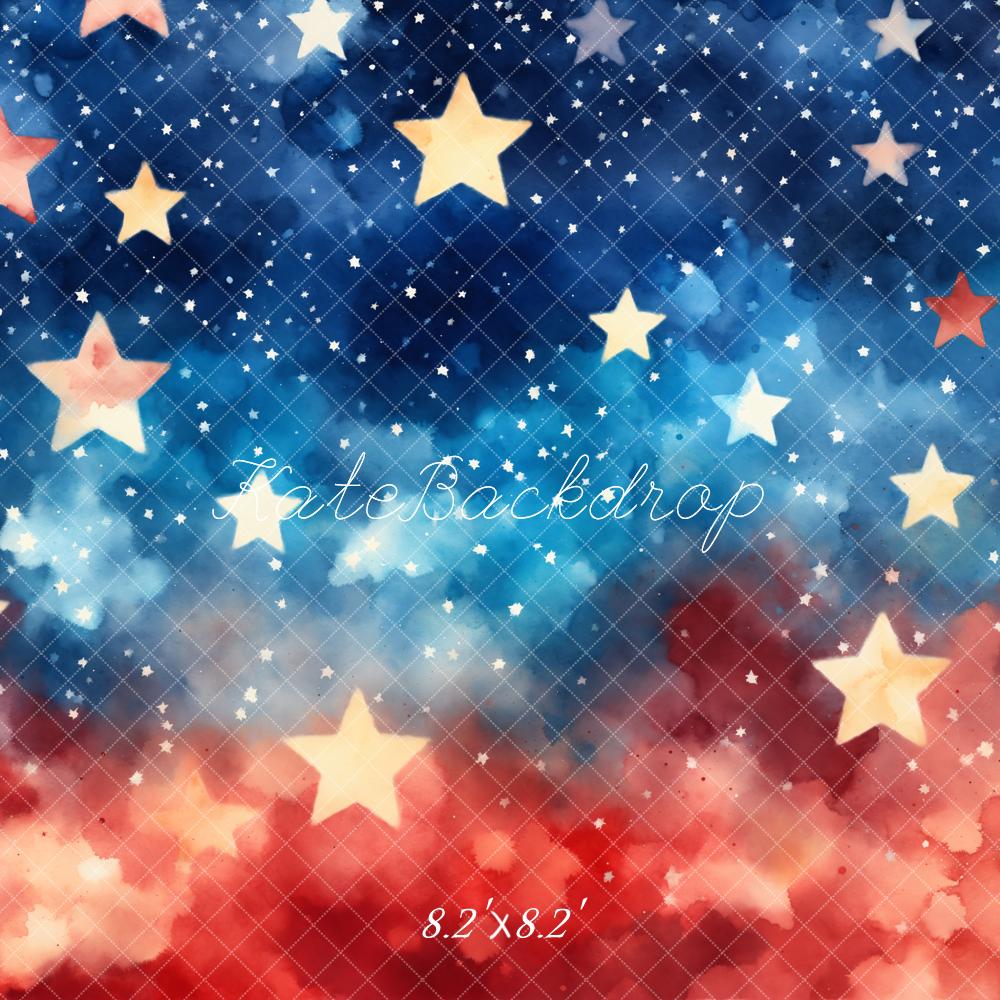 Día de la Independencia Estrellas Rojas Azules Fondo Diseño por Emetselch