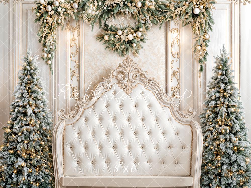 Testiera imbottita a forma di albero di Natale retro