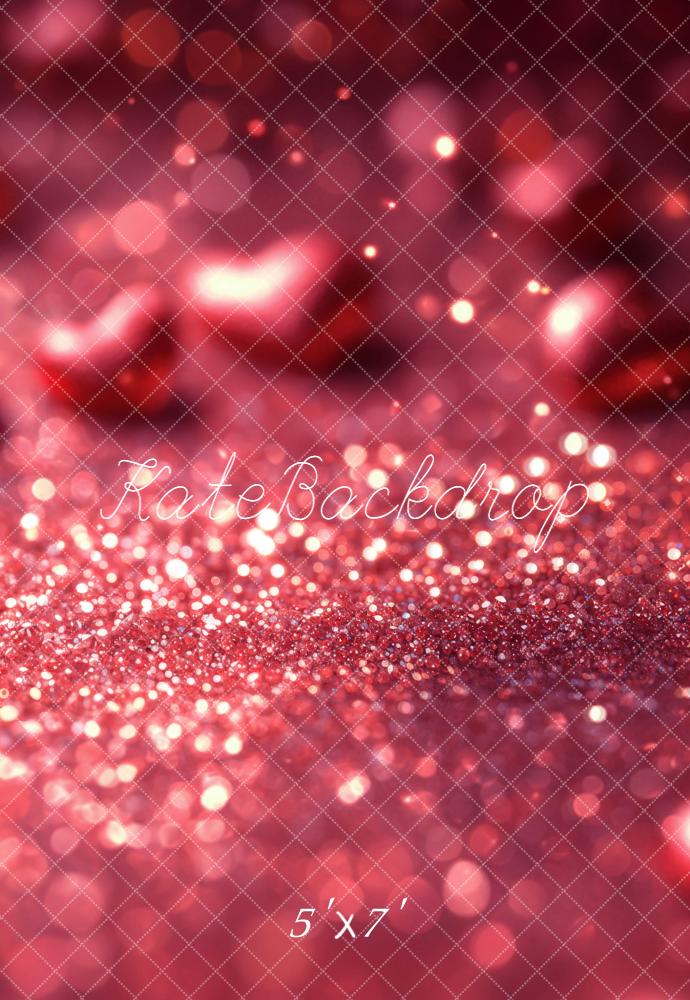Kate Valentine's Day Red Glitter Bokeh Backdrop Designed by Emetselch