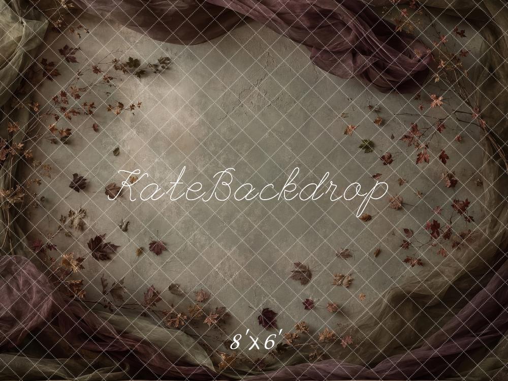 Kate Fall Brown Leaf Elegant Drapes Arch Printed Backdrop Printed Backdrop Designed by Shutter Swan Studios