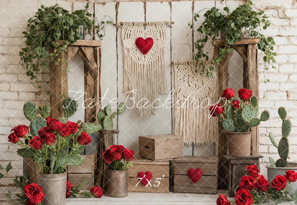 Rustic Boho Heartfelt Love Backdrop