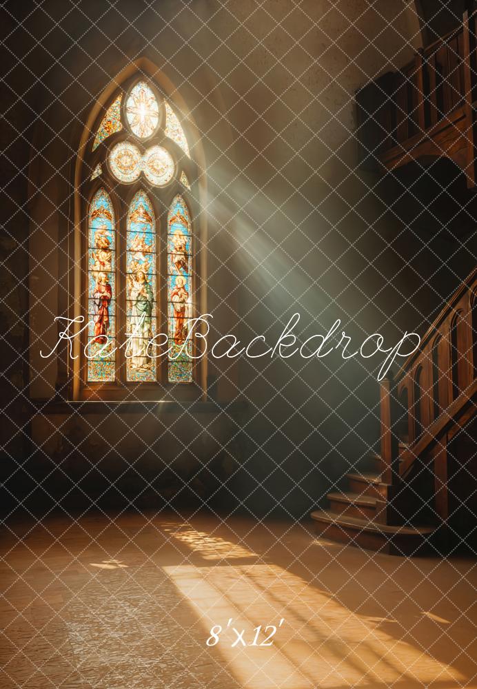 Ventana de Vidrio TEMPLADO de la Iglesia de Kate con Fondo de Luz Solar Diseñado por Emetselch