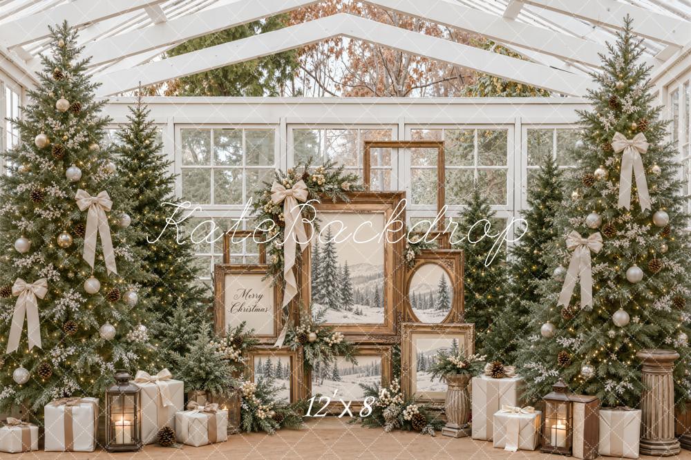 Kate Christmas Greenhouse Christmas Trees Framed Art Gifts Printed Backdrop Designed by Emetselch