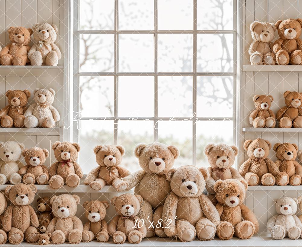 Kate Birthday Teddy Bear Shelf Window Backdrop Designed by Emetselch