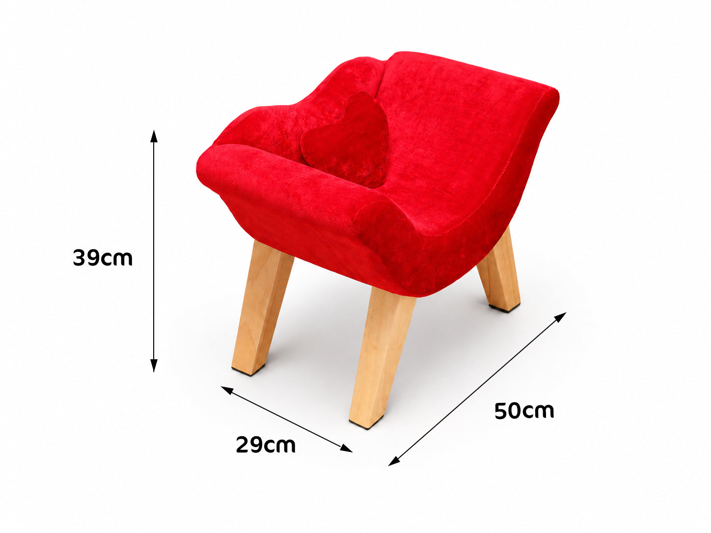 (Pre-sale 15 days) Kate 'Sweetheart' Red Velvet Posing Chair | Newborn & Sitter Photo Prop