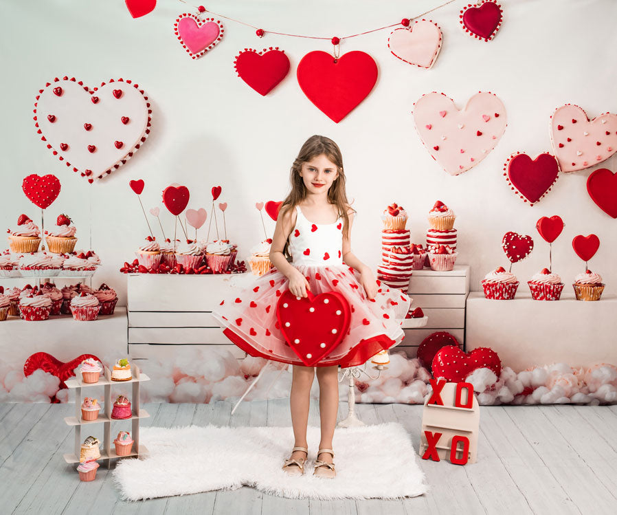 Kate Valentine's Day Pink Heart Cake Shop Photo Kit Photography Backdrops&Props Themed Bundle