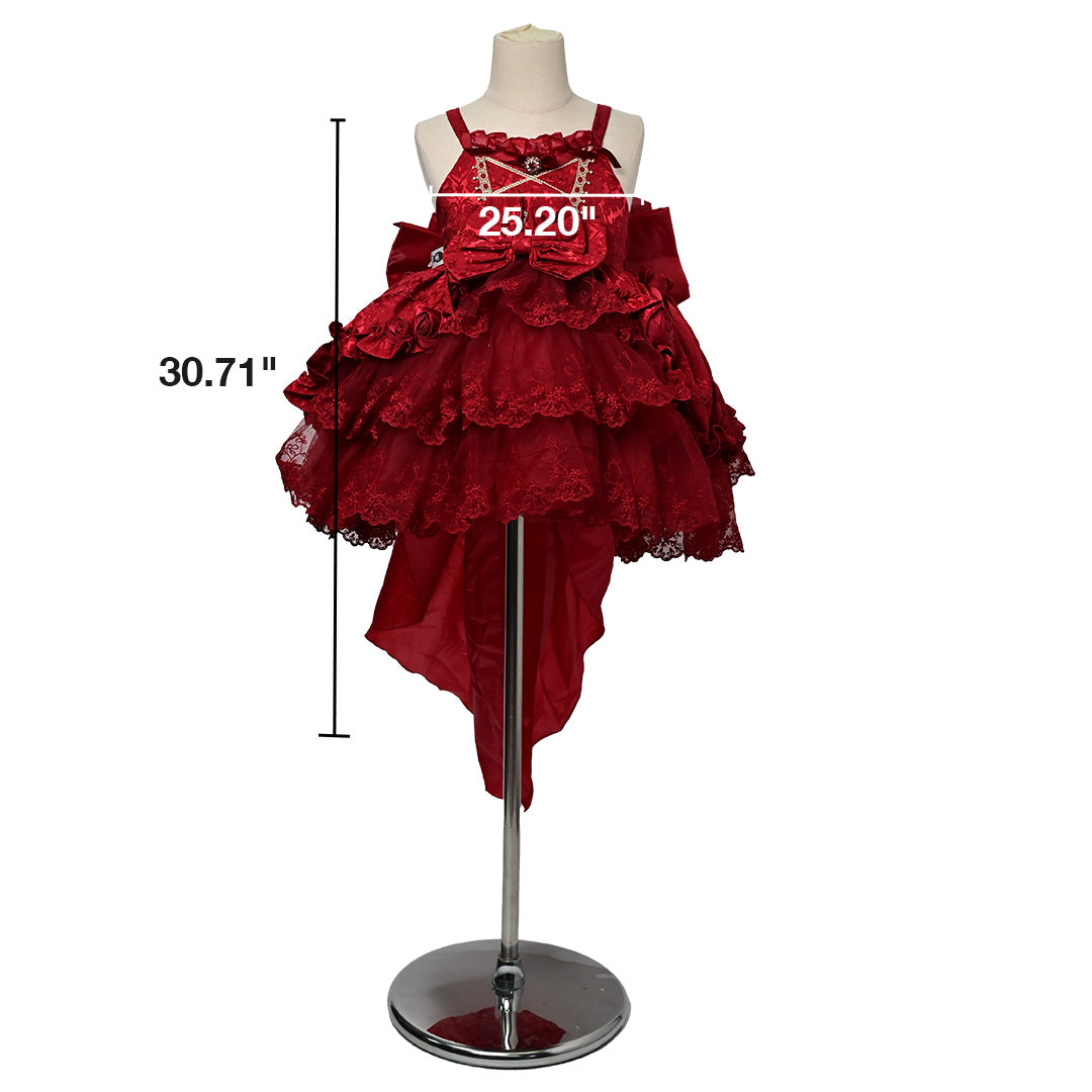 Kate Gothic Rose Red Dress for Children