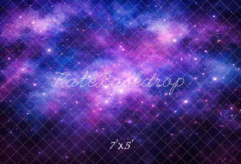 Kate Purple Galaxy Nebula Stars Printed Backdrop Designed by Mandy Ringe Photography