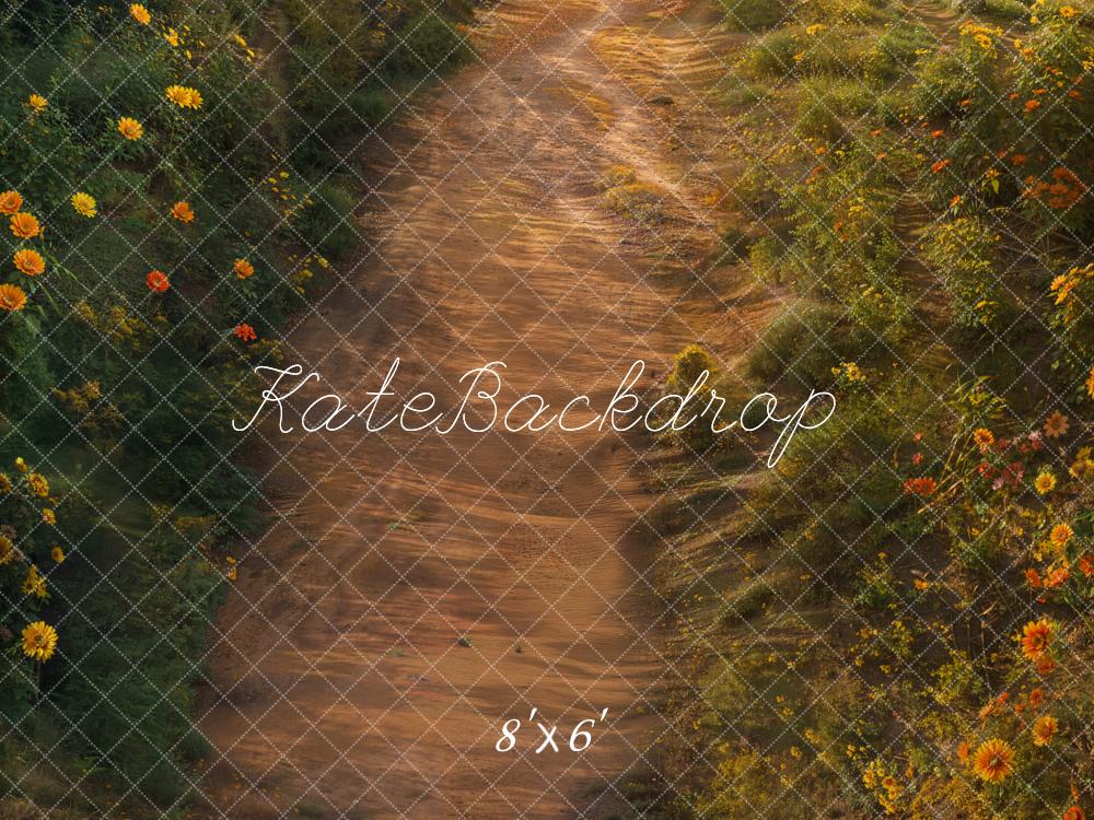 Sfondo per pavimento con percorso di fiori estivi Designed by Emetselch