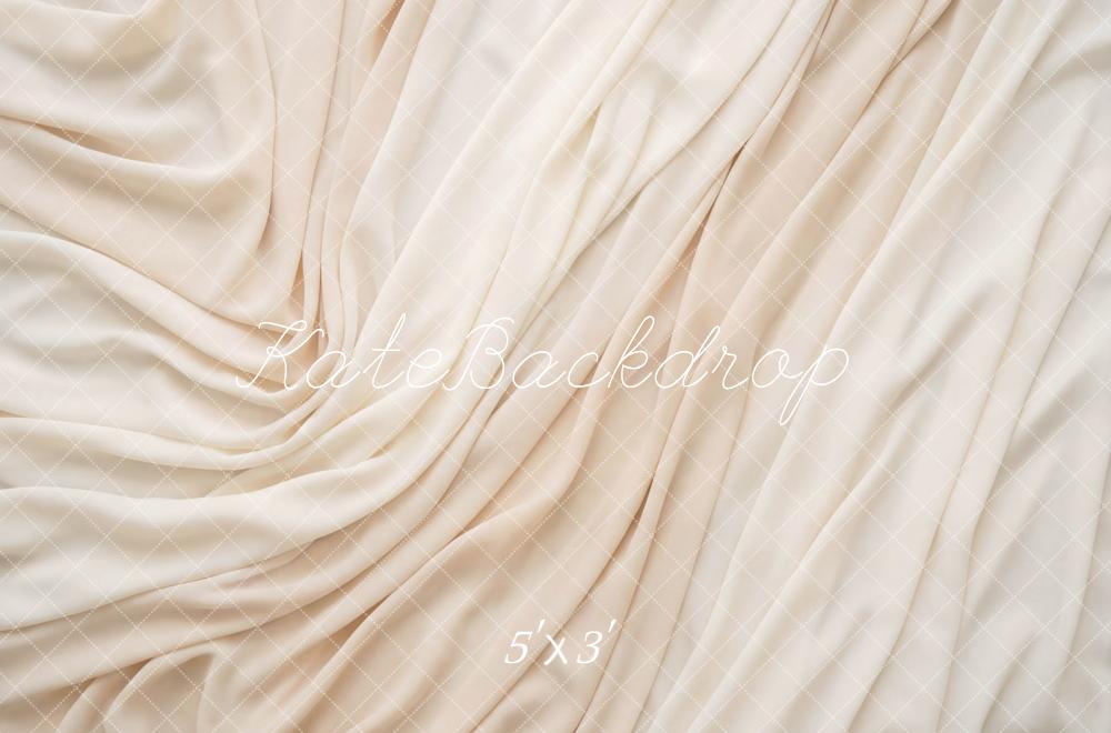 Kate Beige Draped Fabric Texture Backdrop Designed by Mini MakeBelieve