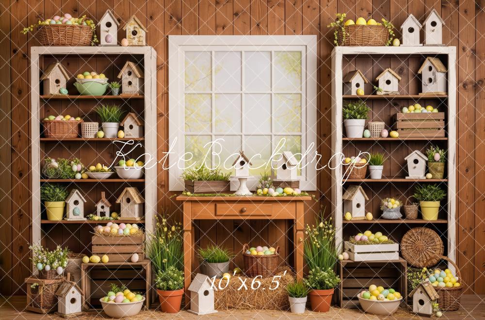 Kate Easter Bunny Birdhouse Shelf Window Backdrop Designed by Patty Roberts
