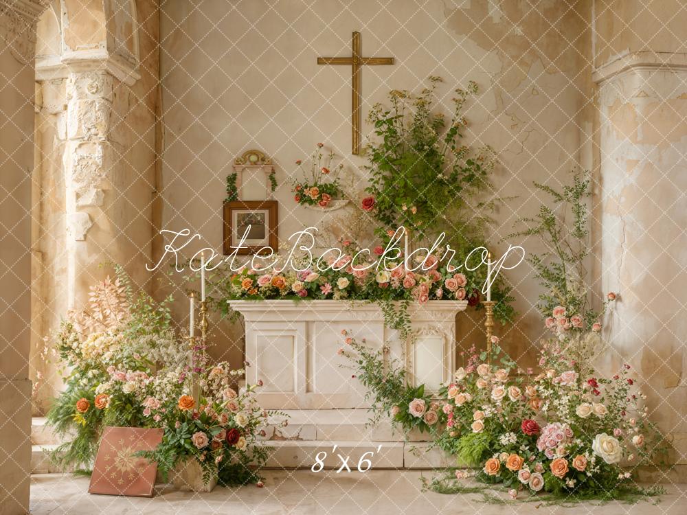 Kate Romantic Wedding Church Floral Altar Backdrop Designed by Emetselch
