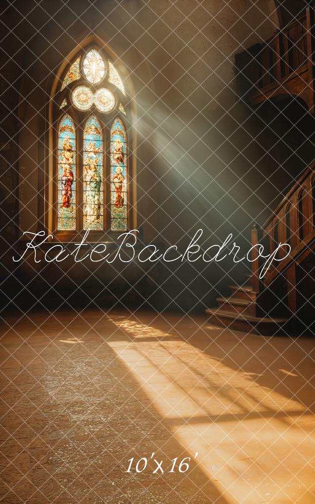 Ventana de Vidrio TEMPLADO de la Iglesia de Kate con Fondo de Luz Solar Diseñado por Emetselch