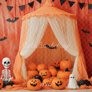 pumpkin tent Kate Halloween Orange With Pumpkins Printed Backdrop Designed by Patty Roberts, 5x3ft Größe:41 1/3 Campingplatz Ademi inkl Montage Pumpkin Glamping Tent Interior