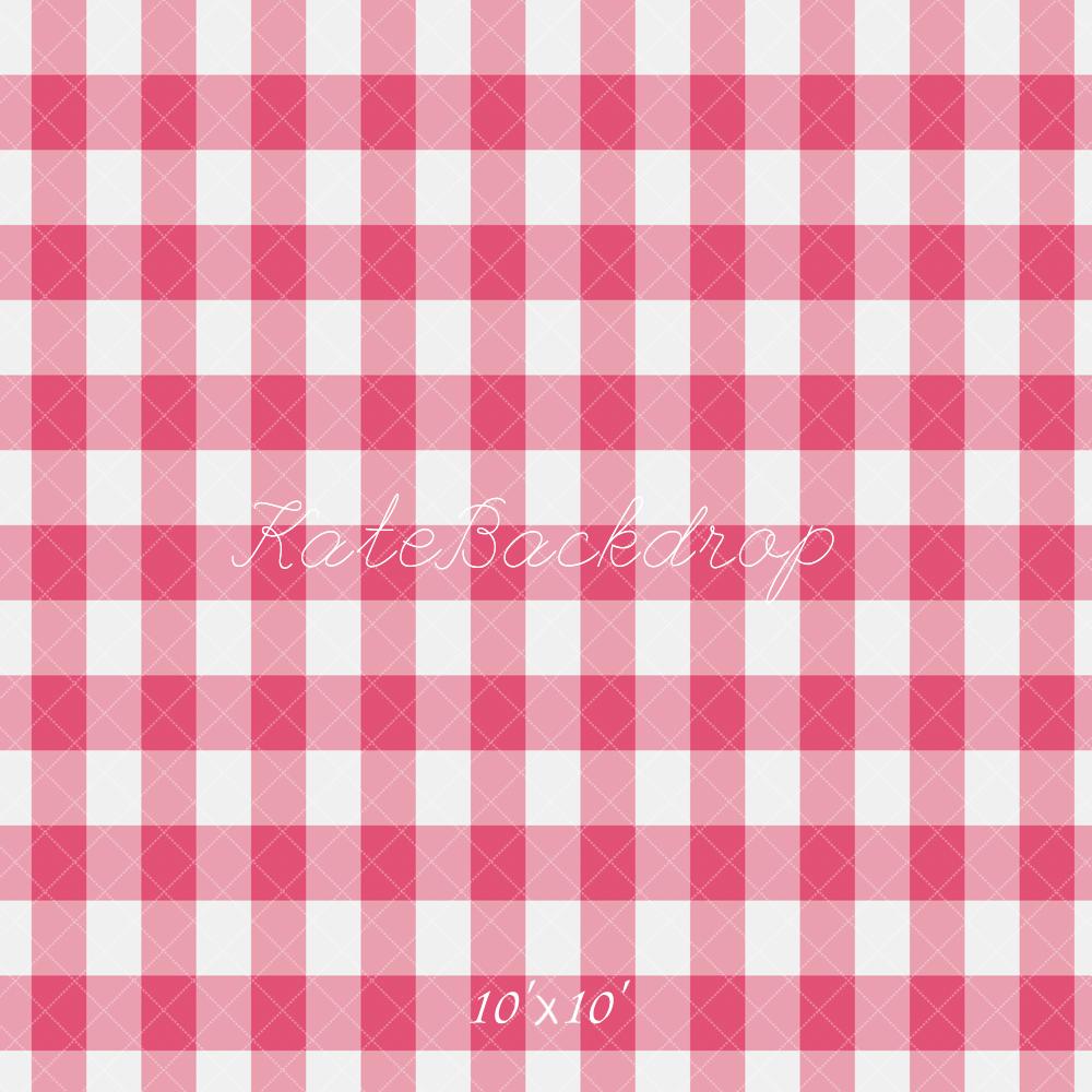 Fondo de Piso de Gingham a Cuadros Rosados Diseñado por Emetselch