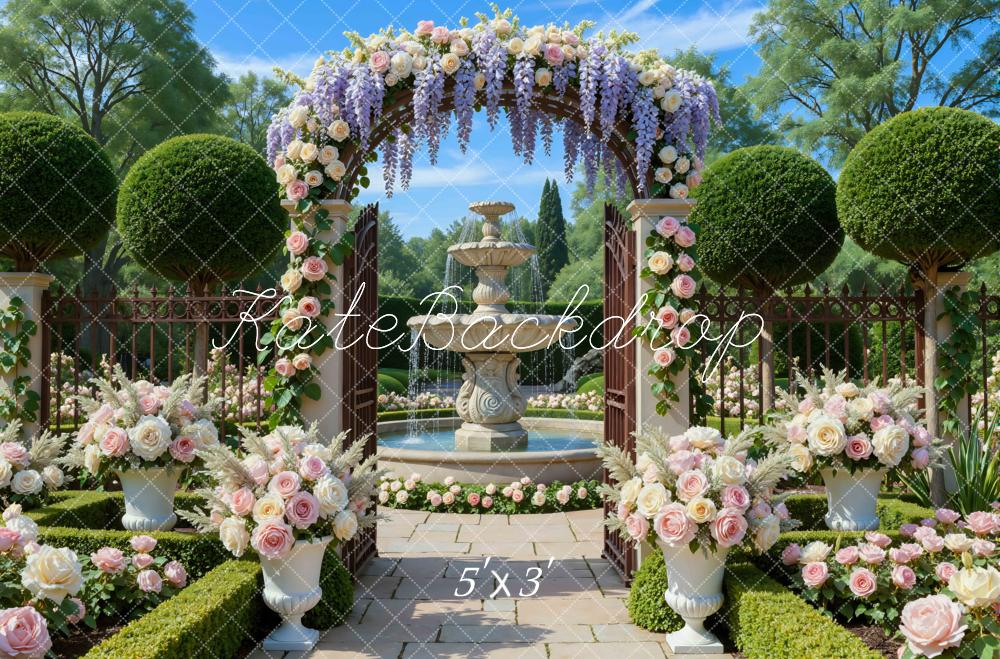Kate Spring Flower Arch Fountain Garden Backdrop Designed by Mini MakeBelieve