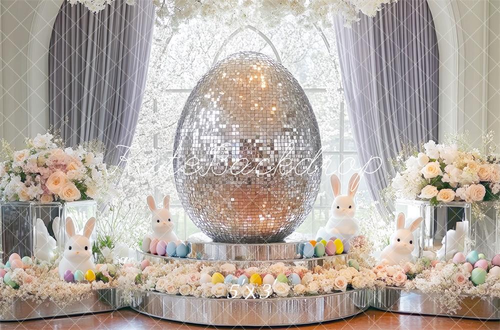 Fondo de Huevo Disco de Conejo de Pascua Diseñado por Mini MakeBelieve