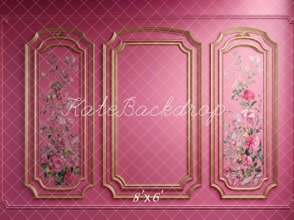 Kate Pink Floral Panel Vintage Wall Backdrop Designed by Patty Roberts