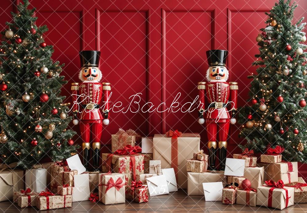 Festive Nutcracker Christmas Gift Backdrop