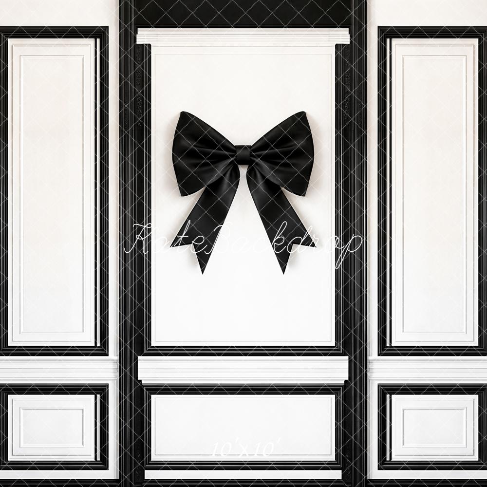 Kate Black White Panel Wall with Bow Backdrop Designed by Emetselch