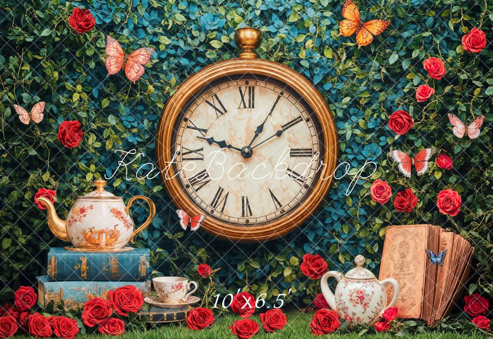 Kate Vintage Clock Tea Party Backdrop Designed by Emetselch