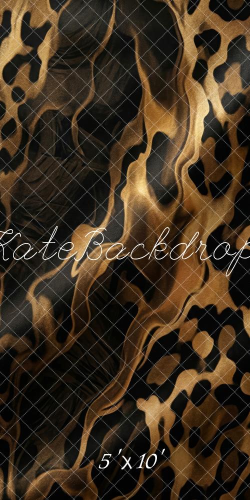 Kate Sweep Abstract Leopard Print Black Gold Printed Backdrop Designed by Patty Roberts
