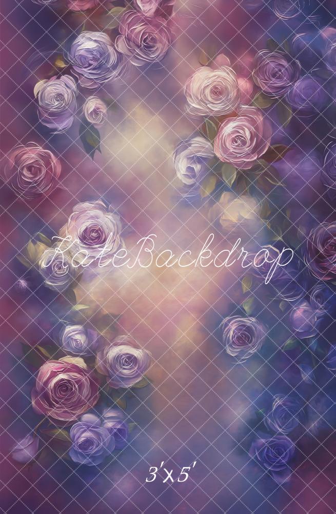 Kate Fine Art Purple Floral Roses Backdrop Designed by Emetselch