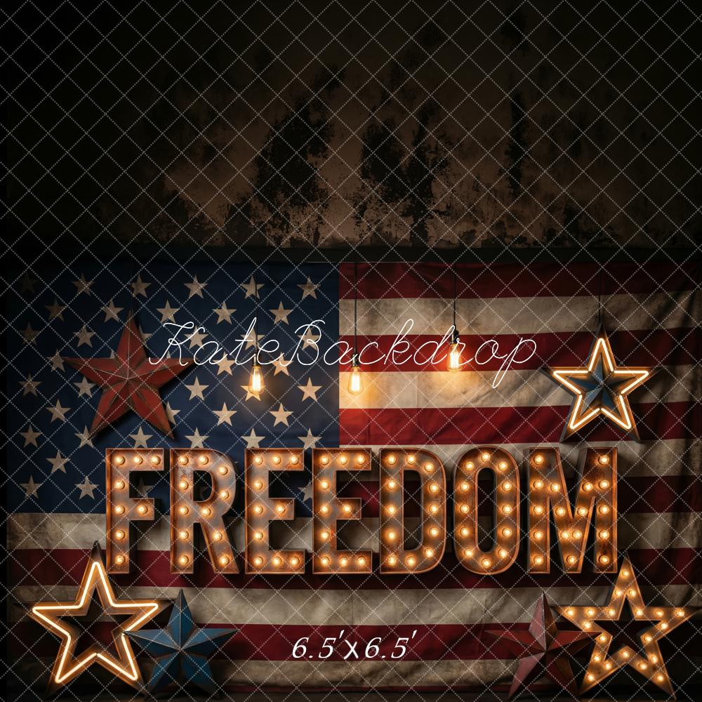 Kate Independence Day Freedom Marquee Stars Hanging Lights Printed Backdrop Designed by Patty Roberts