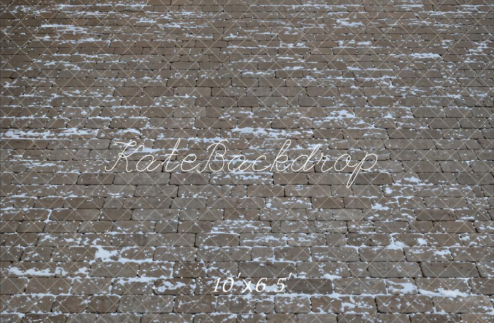 Kate Cobblestone Snow Floor Printed Backdrop Designed by Emetselch