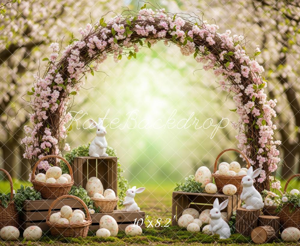 Kate Easter Bunny Flower Arch Eggs Backdrop Designed by Patty Roberts