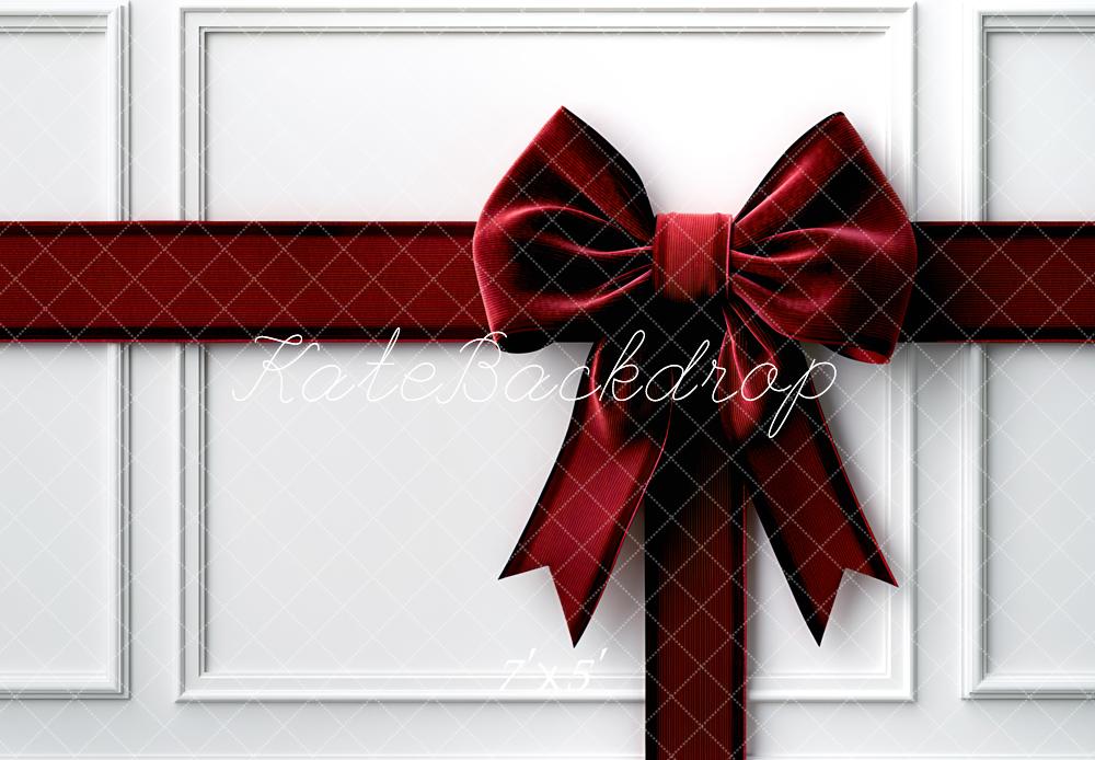 Bow Backdrop Computer Red Elegant Red Velvet Bow Celebration Backdrop