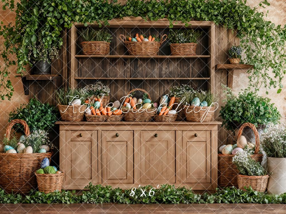 Easter Basket Wood Cabinet Foto Achtergrond Designed by Emetselch